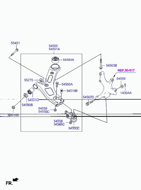 KIA-HYUNDAI 54584 B2000 - Suport,trapez allinparts.ro