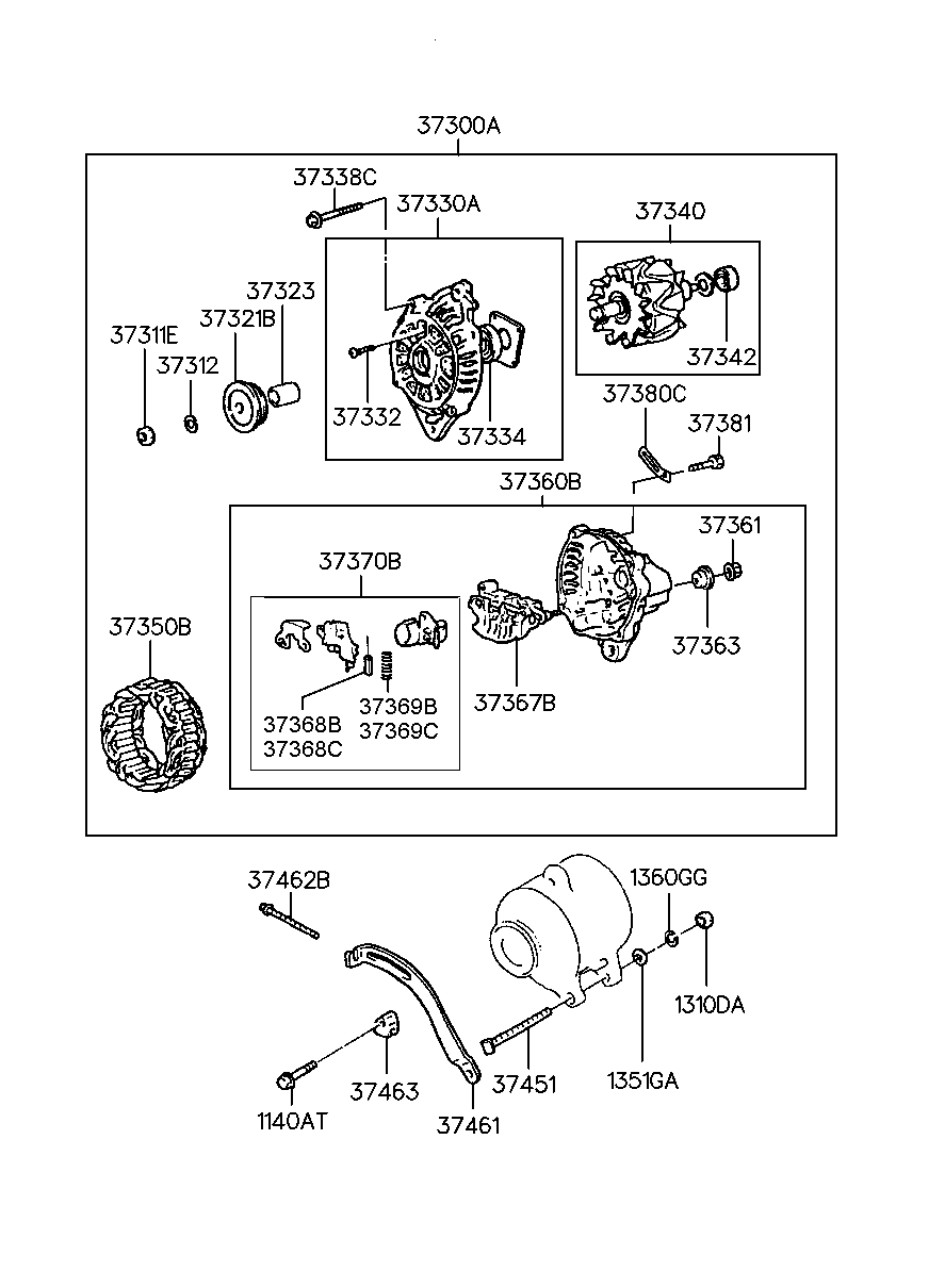 KIA-HYUNDAI 37300-33103 - Generator / Alternator allinparts.ro