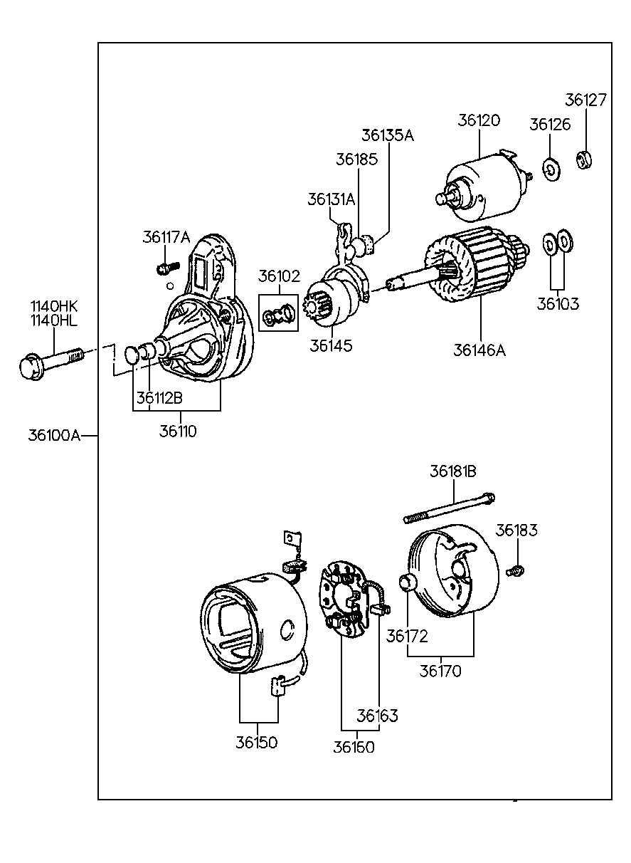 KIA-HYUNDAI 36170-21740 - Suport perii allinparts.ro