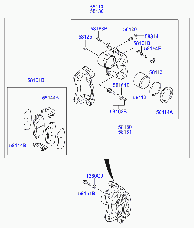 KIA-HYUNDAI 58130-3Z100 - Etrier frana allinparts.ro