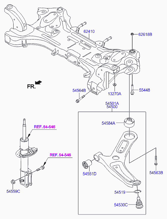 KIA-HYUNDAI 54500 C8000 - Brat, suspensie roata allinparts.ro