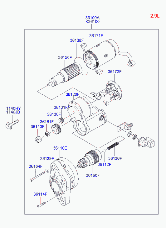 KIA-HYUNDAI 36100-4X210 - Starter allinparts.ro