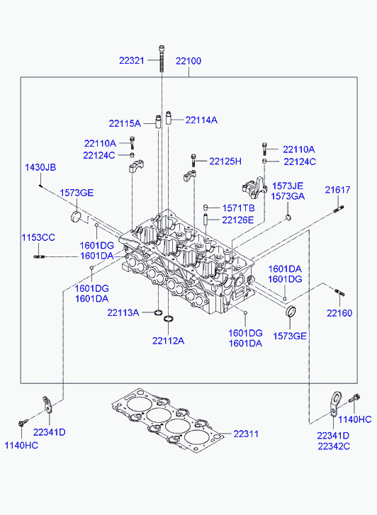 KIA-HYUNDAI 22311-2A100 - Garnitura, chiulasa allinparts.ro