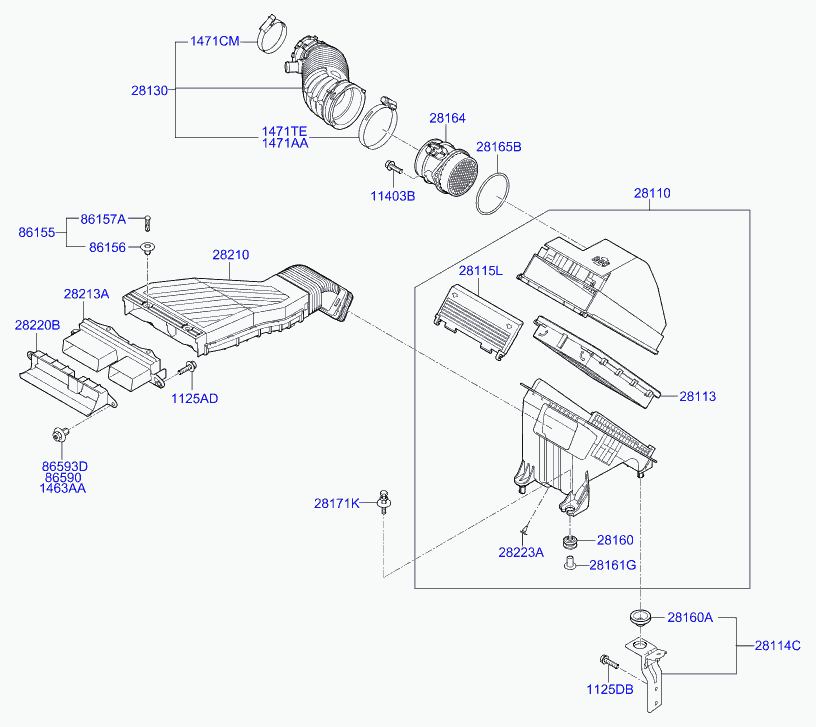 KIA-HYUNDAI 28113-D3100 - KIA-HYUNDAI 28113-D3100 - Filtru aer allinparts.ro