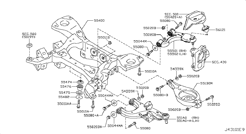 NISSAN 555021LA0C - Suport,trapez allinparts.ro