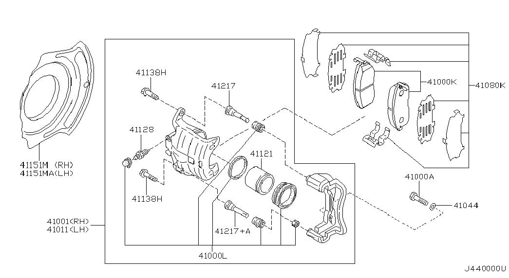 NISSAN 41001-2Y500 - Set bucsi de ghidaj, etrier frana allinparts.ro