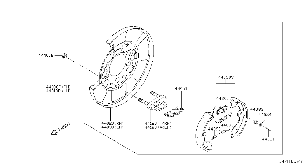 NISSAN 44060WL025 - Set saboti frana, frana de mana allinparts.ro