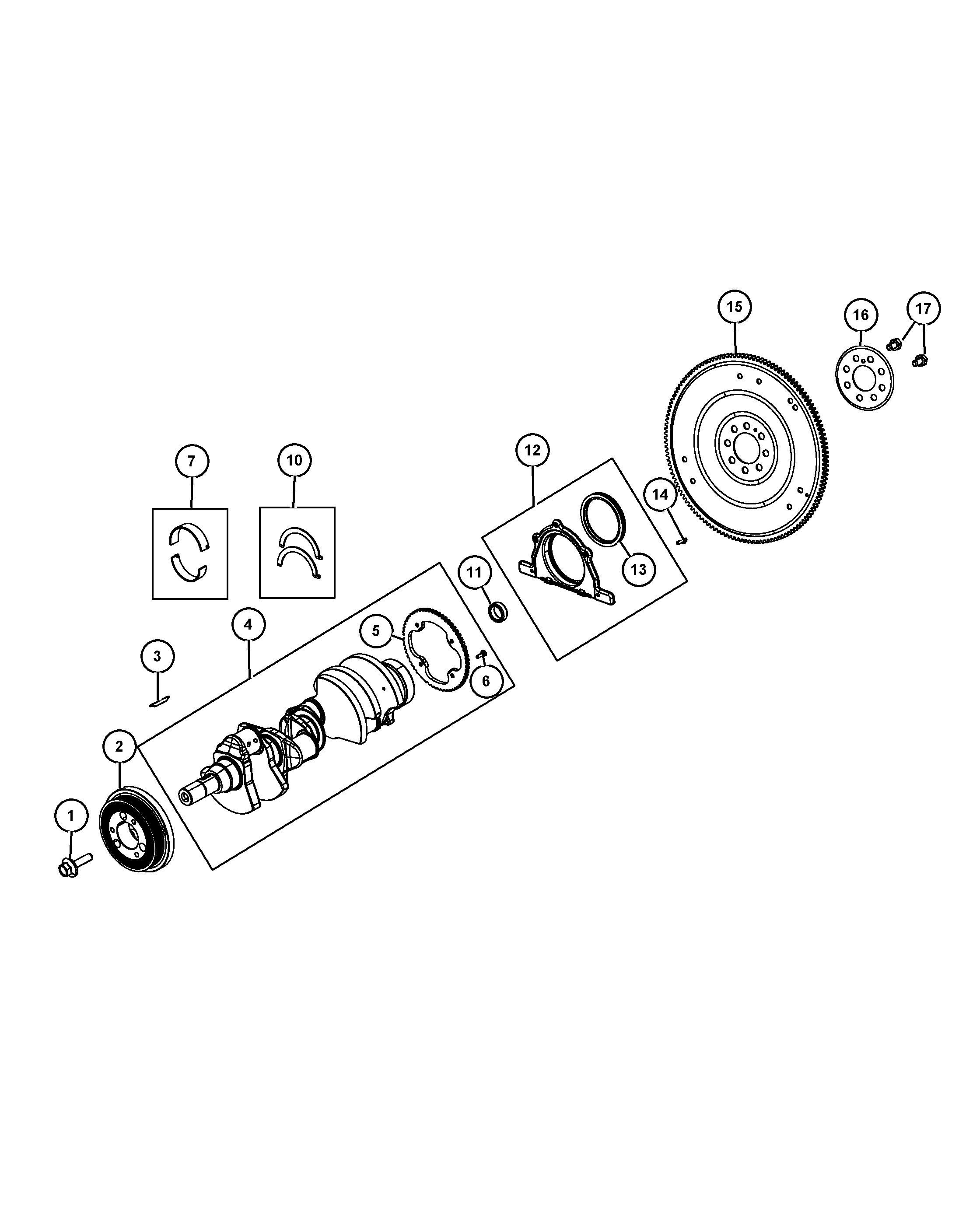 FCA 68102 976AB - Set rulemt arbore cotit allinparts.ro