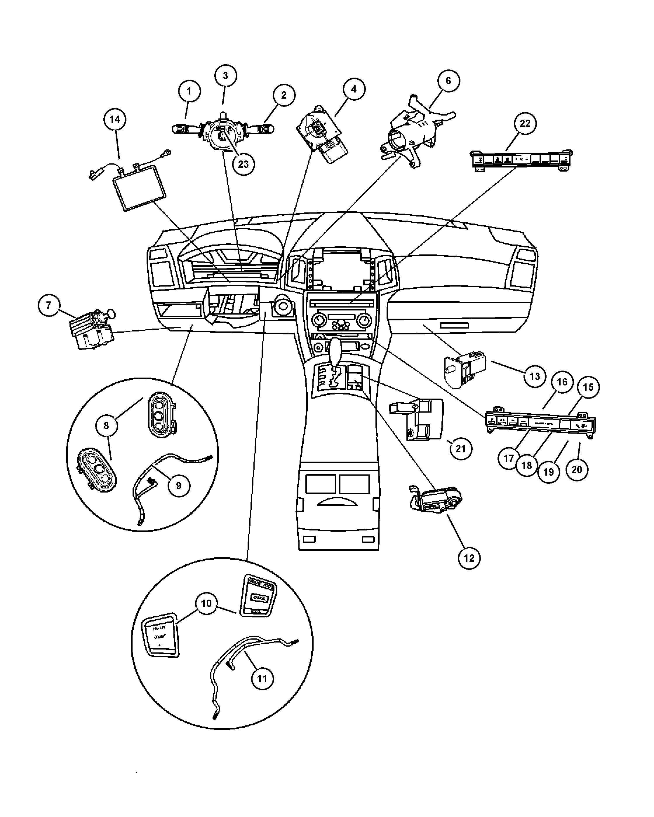 FCA 56054 001AA - Comutator lumini frana allinparts.ro