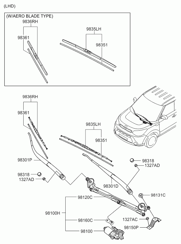 KIA-HYUNDAI 98360B2000 - Lamela stergator allinparts.ro
