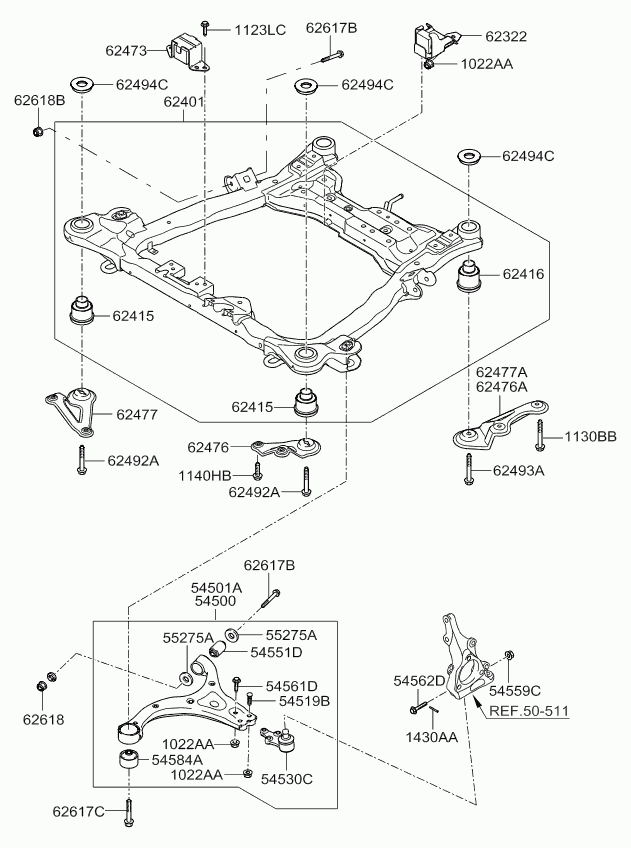 KIA-HYUNDAI 54500-4D002 - Brat, suspensie roata allinparts.ro