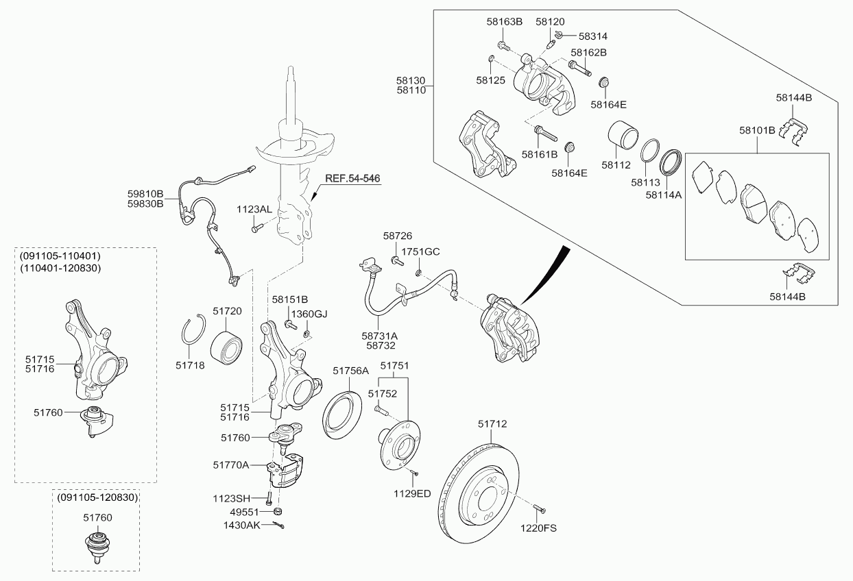 KIA-HYUNDAI 581301H000 - Etrier frana allinparts.ro