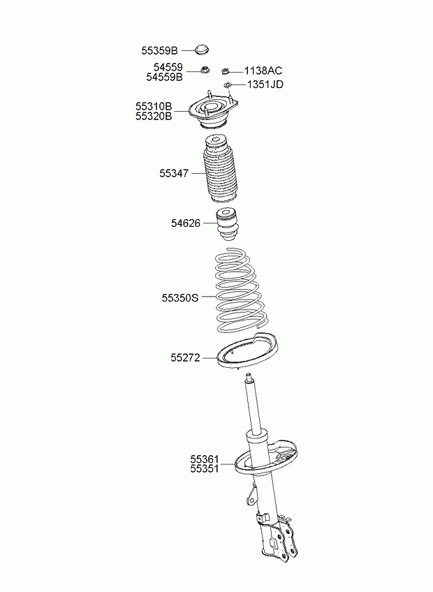 KIA-HYUNDAI 55351-2F401 - Amortizor allinparts.ro