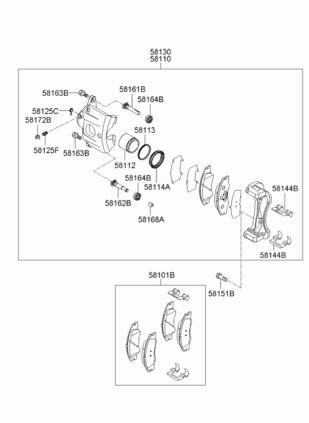 KIA-HYUNDAI 581012FA21 - Set placute frana,frana disc allinparts.ro