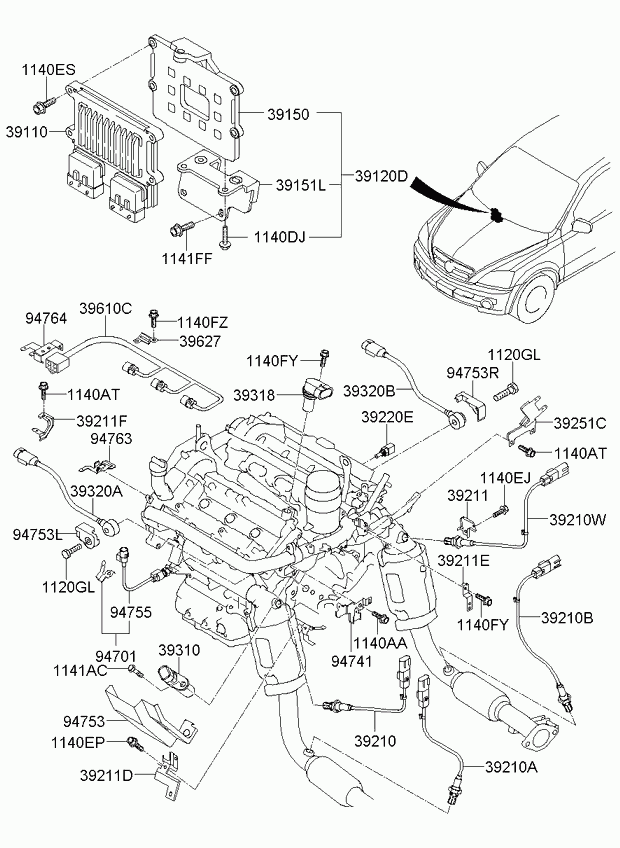 KIA-HYUNDAI 392103C850 - Sonda Lambda allinparts.ro