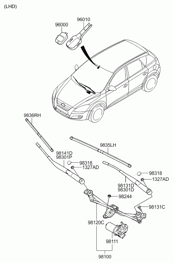KIA-HYUNDAI 983601H100 - Lamela stergator allinparts.ro
