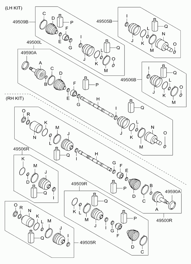 KIA-HYUNDAI 49609-2PA00 - Burduf cauciuc, articulatie planetara allinparts.ro