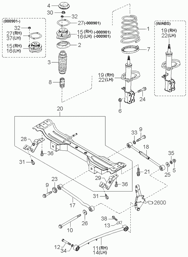 KIA-HYUNDAI 0K2SA-28-900A - Amortizor allinparts.ro