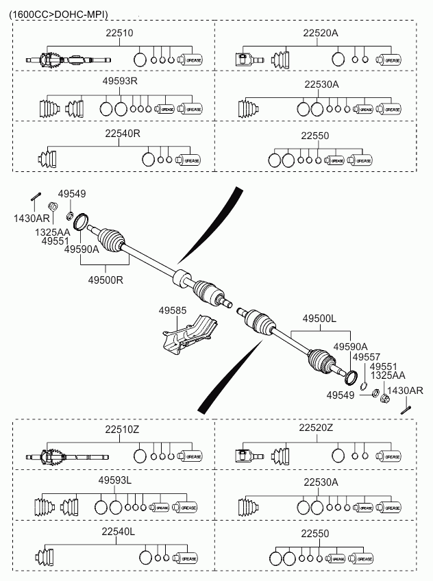 KIA-HYUNDAI 49594-1D200 - Burduf cauciuc, articulatie planetara allinparts.ro