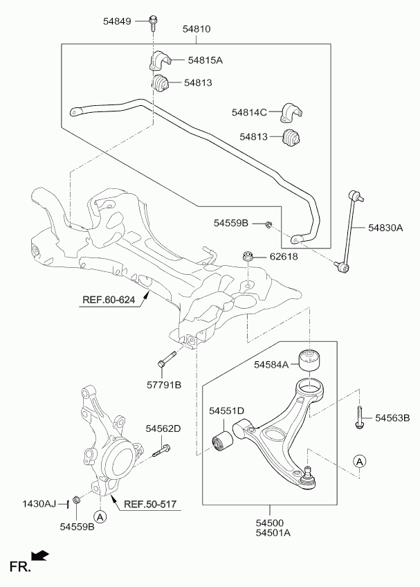 KIA-HYUNDAI 545004R000 - Brat, suspensie roata allinparts.ro