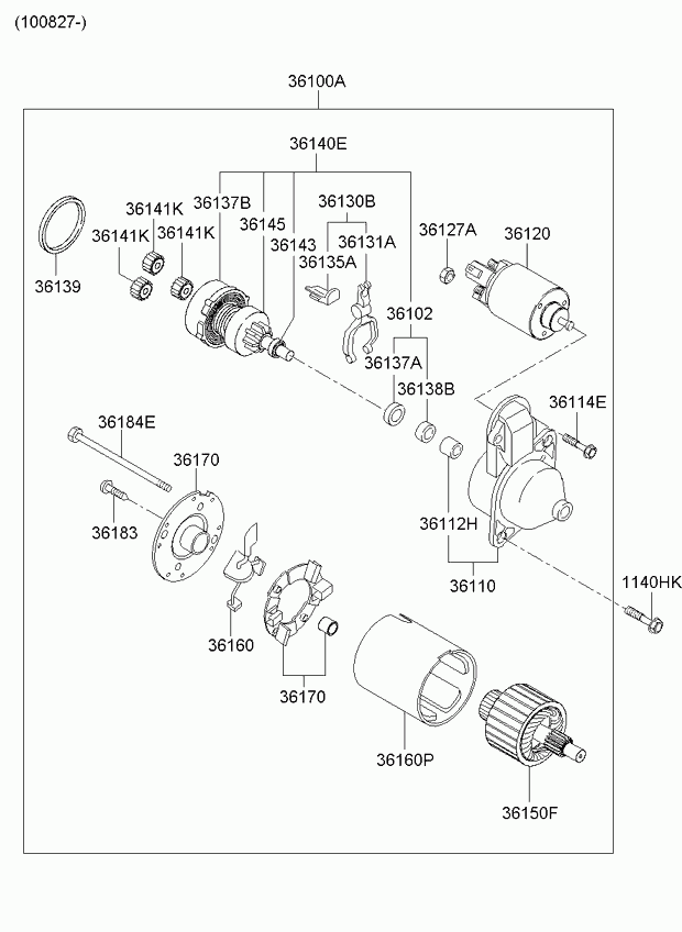 KIA-HYUNDAI 36100--2680 0 - Starter allinparts.ro