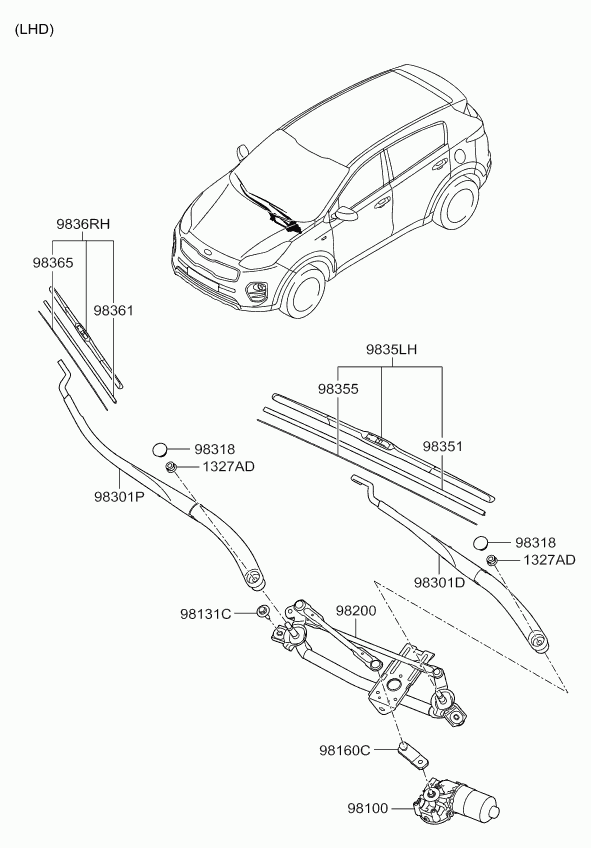 KIA-HYUNDAI 98360-F1000 - Lamela stergator allinparts.ro
