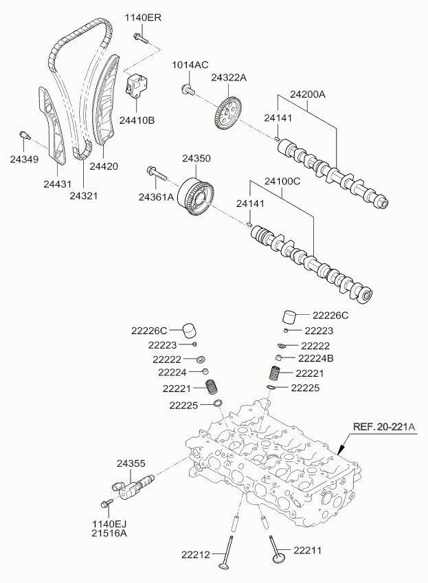 Land Rover 24410-2B610 - Chit lant de distributie allinparts.ro