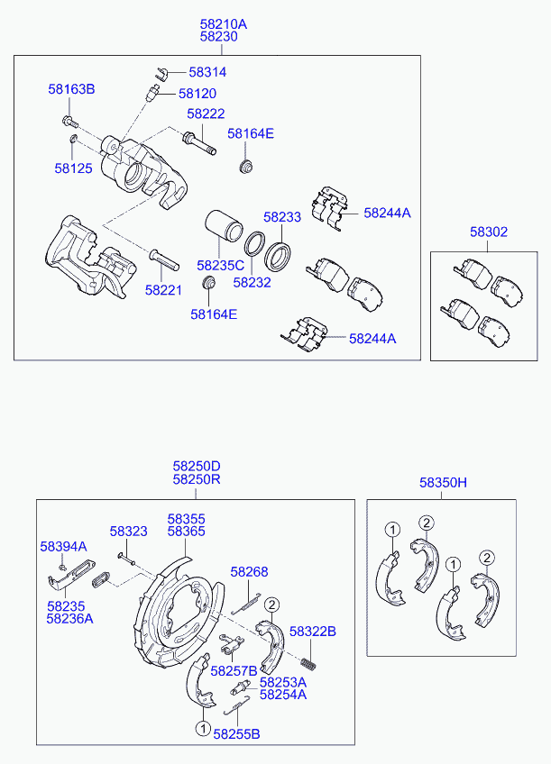 KIA-HYUNDAI 58246-1H300 - Set accesorii, placute frana allinparts.ro