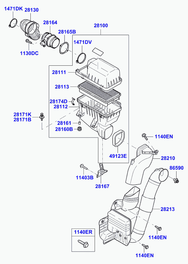 KIA-HYUNDAI 28113 4D000 - Filtru aer allinparts.ro