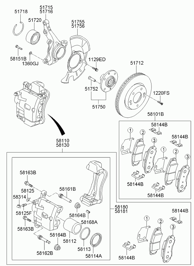 KIA-HYUNDAI 5 8110 2K 100 - Etrier frana allinparts.ro