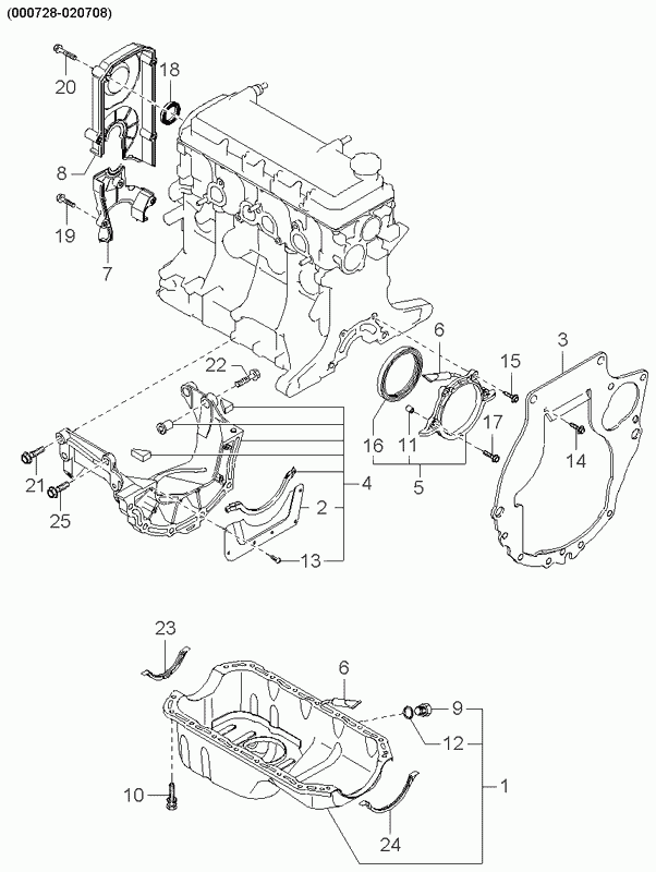 KIA-HYUNDAI MB6F4 10 428 - Set garnituri, baie ulei allinparts.ro