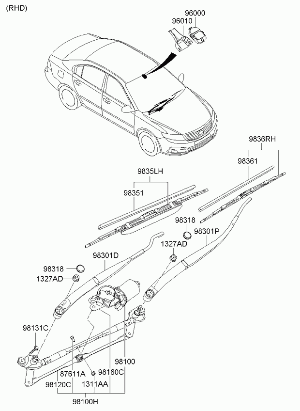 VAG 983502G000 - Lamela stergator allinparts.ro