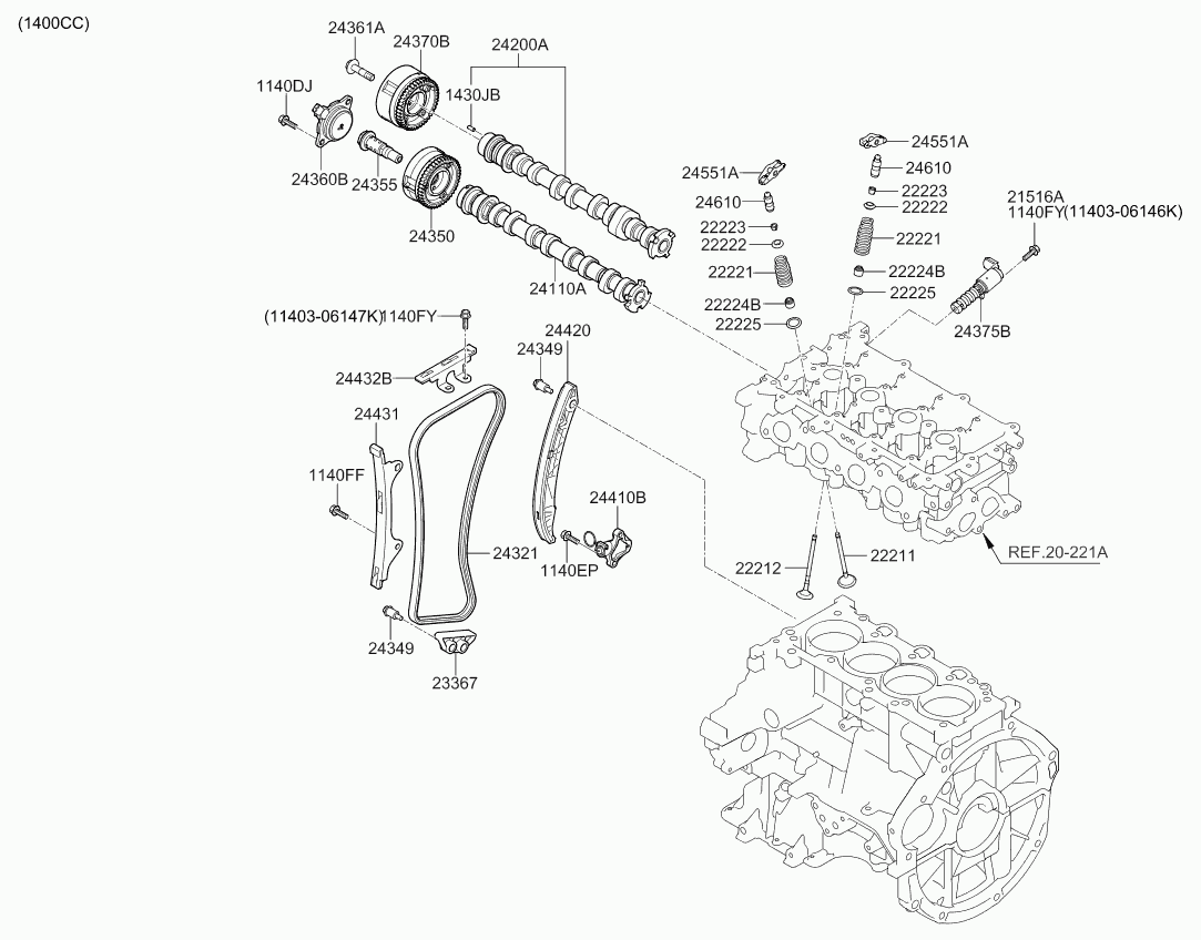 KIA-HYUNDAI 24420-03010 - KIA-HYUNDAI 24420-03010 - Chit lant de distributie allinparts.ro