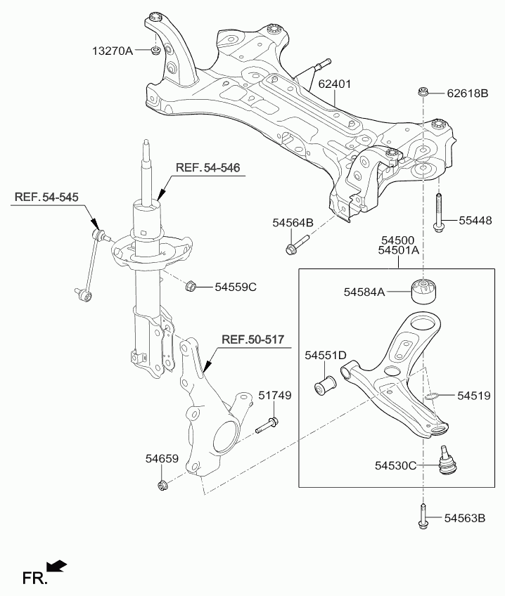 KIA-HYUNDAI 54501H8000 - Brat, suspensie roata allinparts.ro