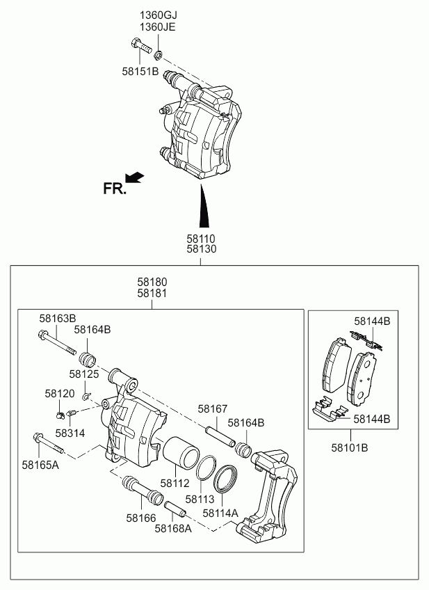 KIA-HYUNDAI 58101-1YA10 - Set placute frana,frana disc allinparts.ro