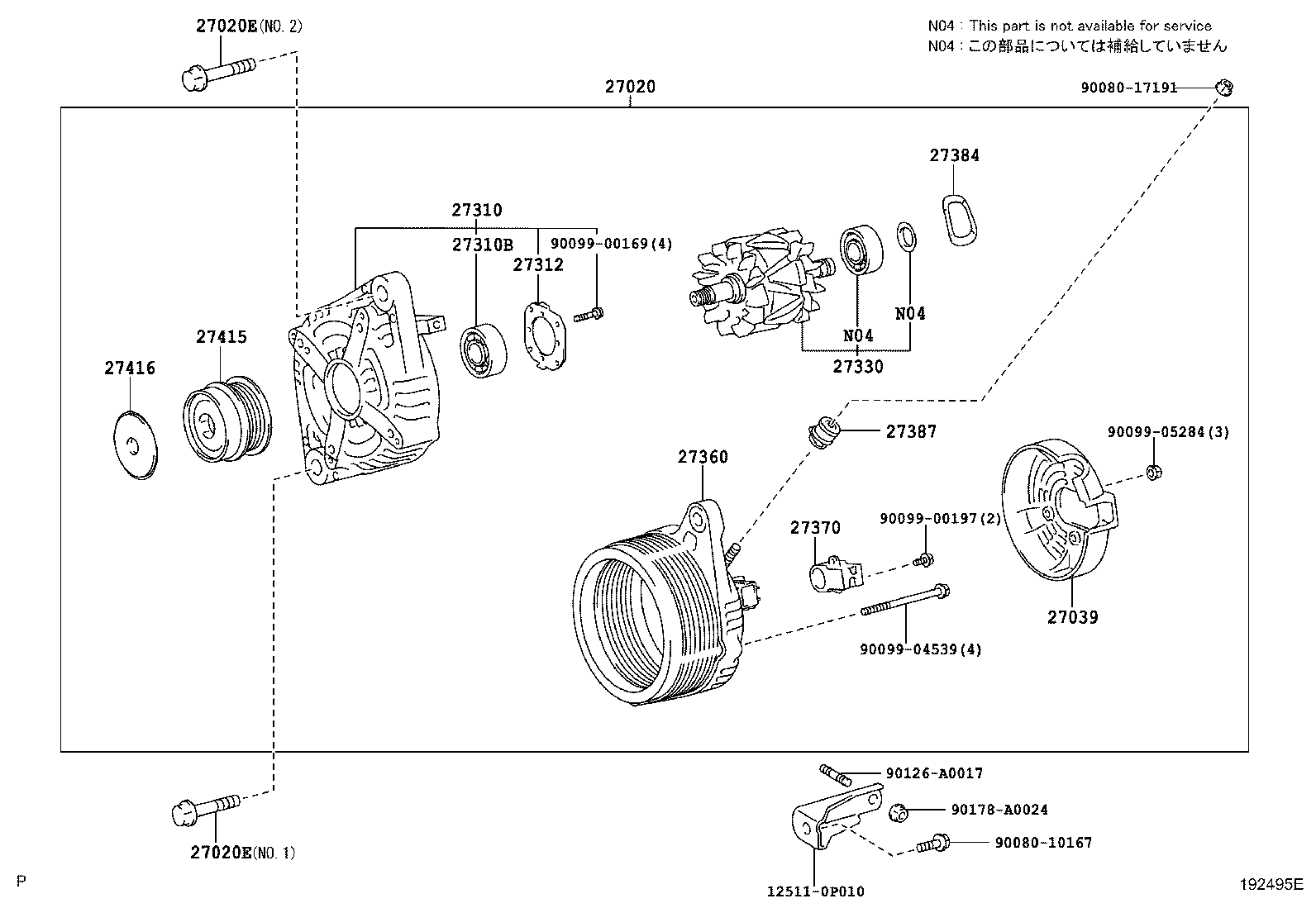 LEXUS 274150W010 - Fulie, alternator allinparts.ro