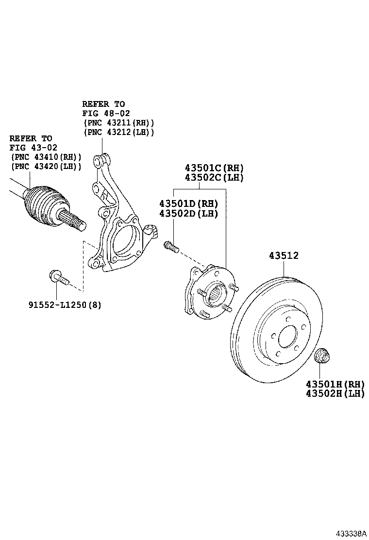 TOYOTA 43550-28030 - Set rulment roata allinparts.ro