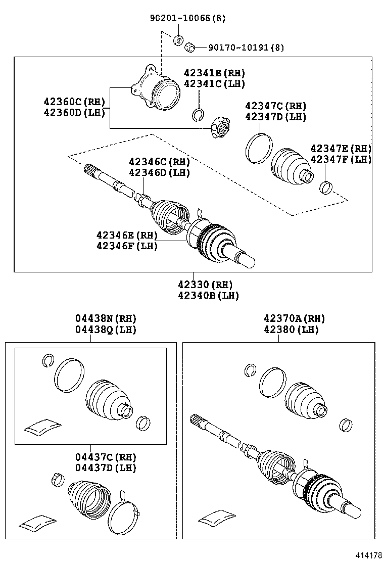 TOYOTA 0443912011 - Burduf cauciuc, articulatie planetara allinparts.ro