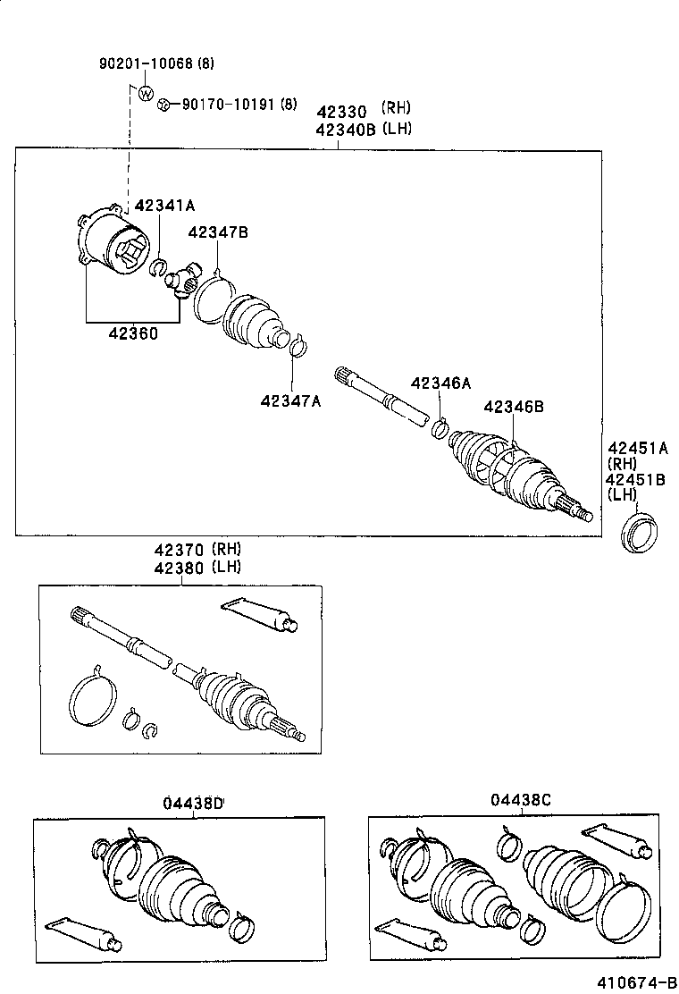 TOYOTA 04437-48010 - Burduf cauciuc, articulatie planetara allinparts.ro