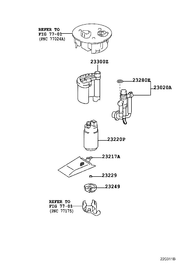 TOYOTA 23221-74090 - Pompa combustibil allinparts.ro
