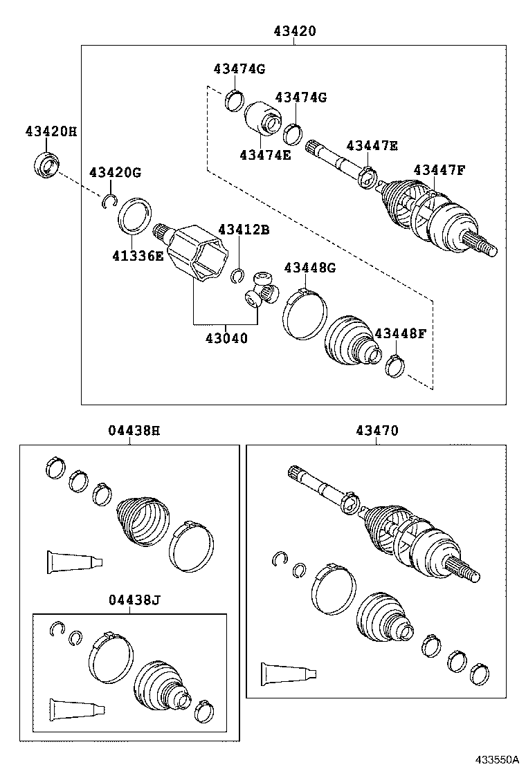 TOYOTA 04428-48140 - Burduf cauciuc, articulatie planetara allinparts.ro