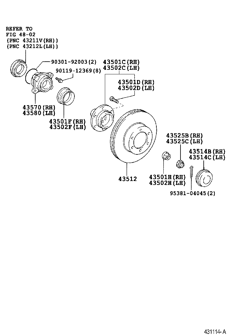 TOYOTA 43502 60180 - Set rulment roata allinparts.ro