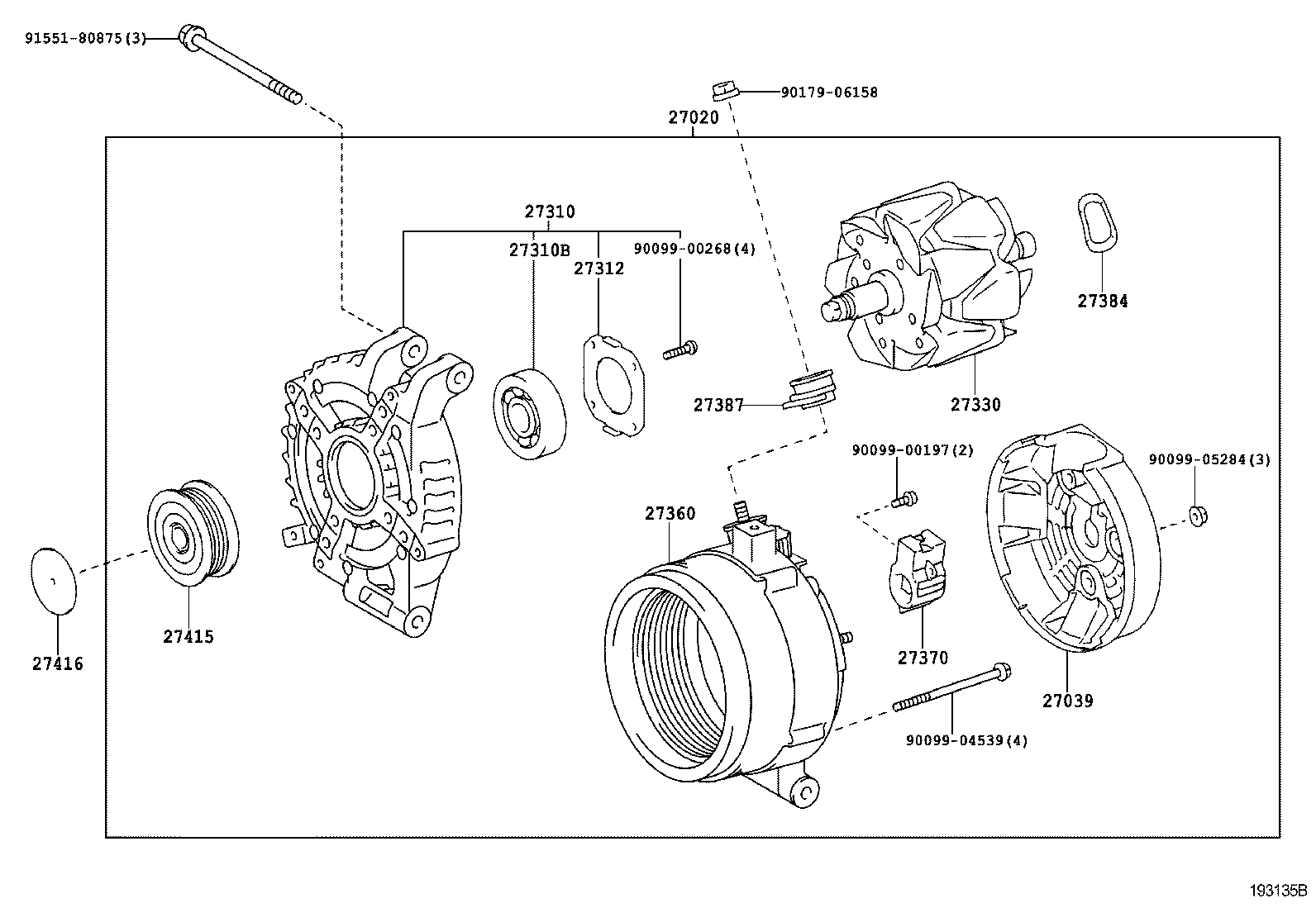 TOYOTA 27060-26030 - Generator / Alternator allinparts.ro