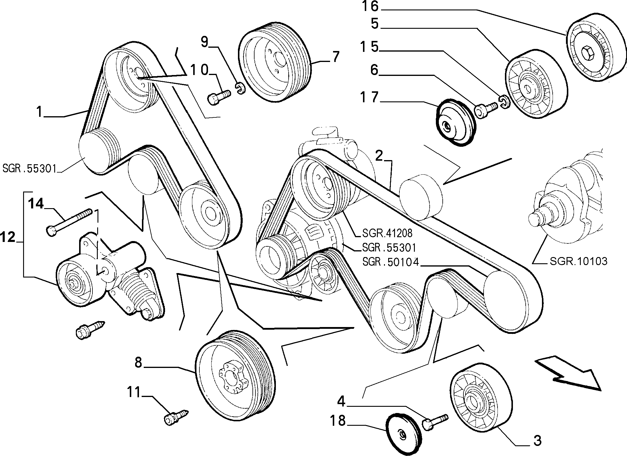 FCA 71753867 - Curea transmisie cu caneluri allinparts.ro
