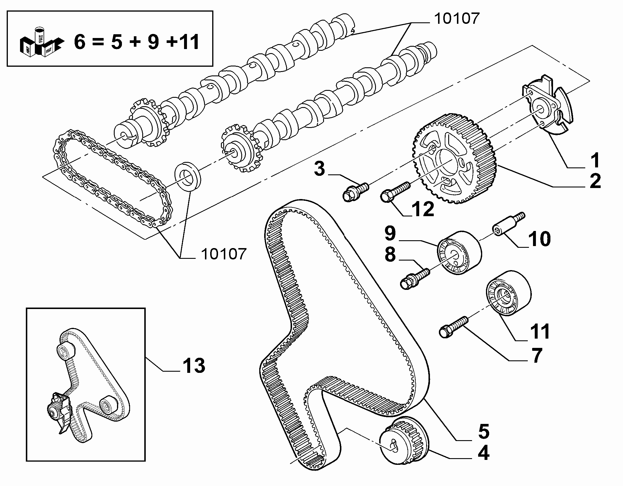 FCA 9400830319 - Rola ghidare / conducere, curea distributie allinparts.ro