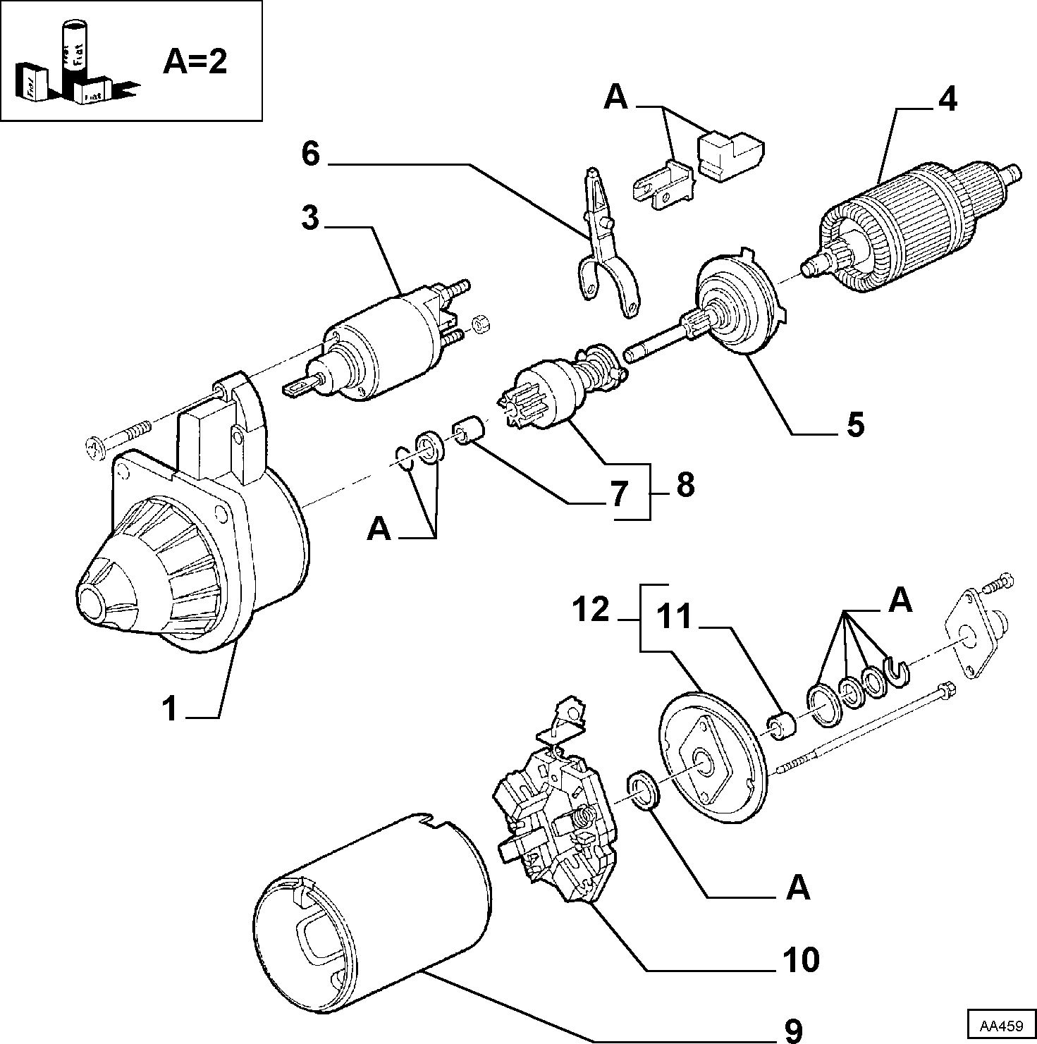FCA 9947830* - Solenoid, electromotor allinparts.ro