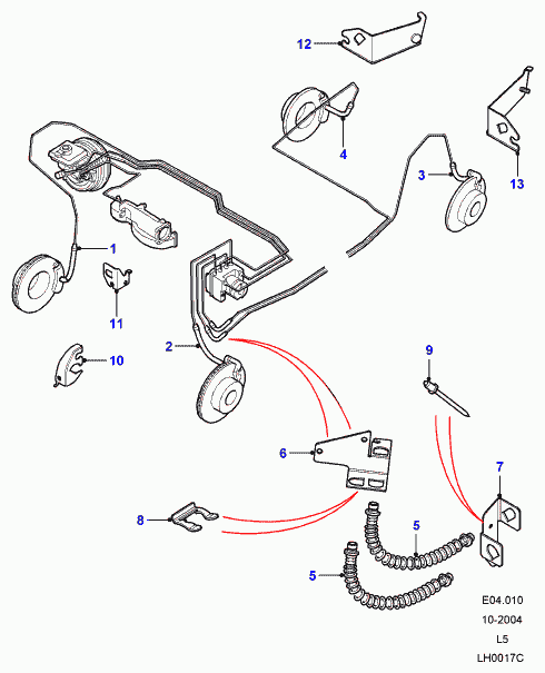 Land Rover BNP2227L - Suport, furtun frana allinparts.ro