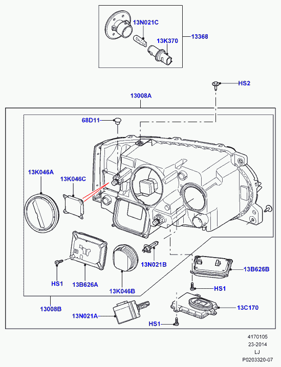 Land Rover LR000703 - Bec, proiector ceata allinparts.ro