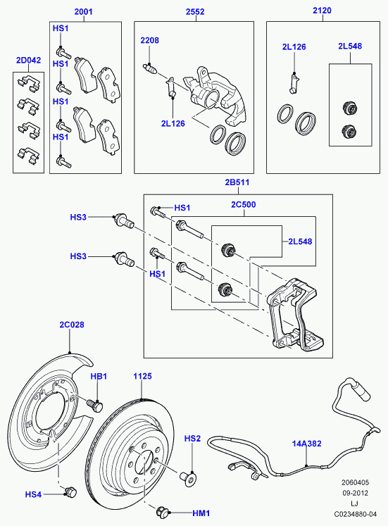 Jaguar SMN500040 - Set bucsi de ghidaj, etrier frana allinparts.ro
