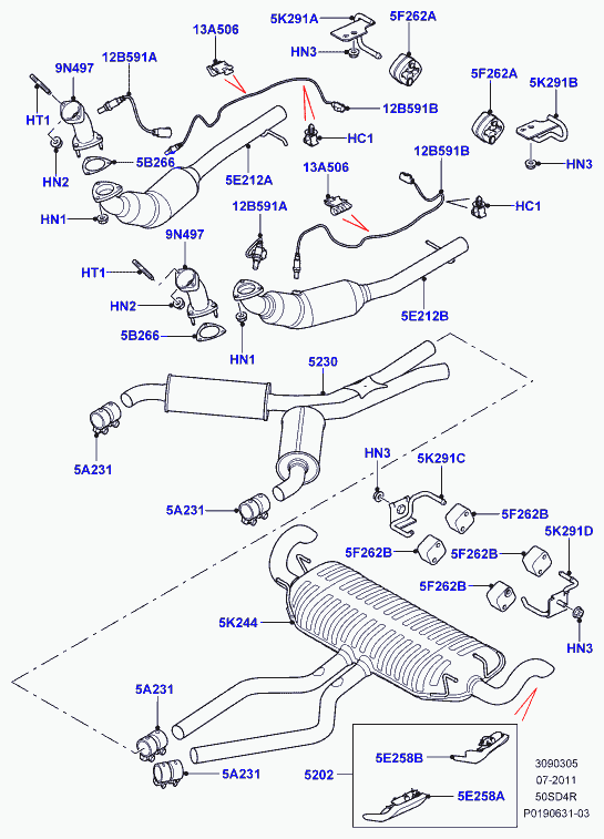Land Rover WCL500030 - Conector teava, sistem de esapament allinparts.ro